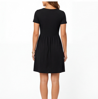 Abito Donna in Cotone Linea A con Scollo a V