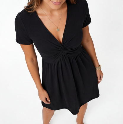 Abito Donna in Cotone Linea A con Scollo a V