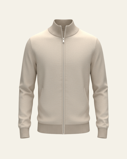 Maglione Uomo con Zip in Maglia Fine Taglio Pulito Versatile