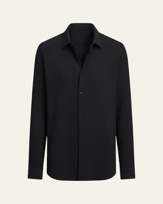 Camicia Uomo a Costine con Bottoni Trama Strutturata Estiva