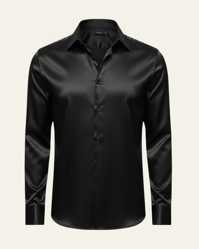 Camicia Uomo Satinata Maniche Lunghe Superficie Lucida