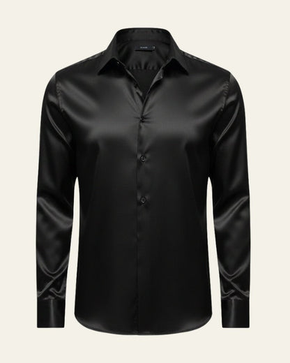 Camicia Uomo Satinata Maniche Lunghe Superficie Lucida