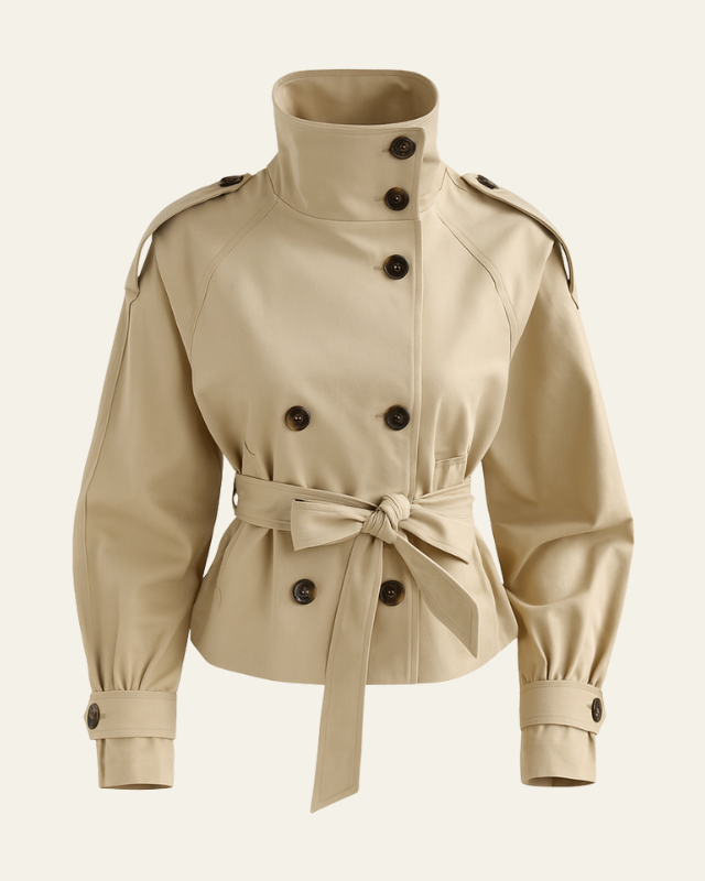 Trench Corto Donna con Cintura