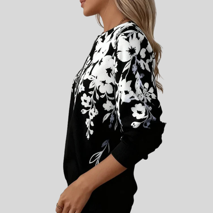 Crimson | Felpa con Zip e Stampa Floreale