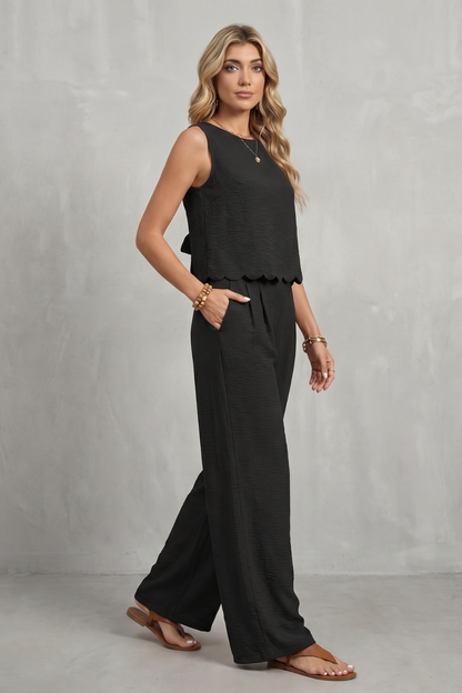 Completo Donna Top Smerlato con Schiena Aperta