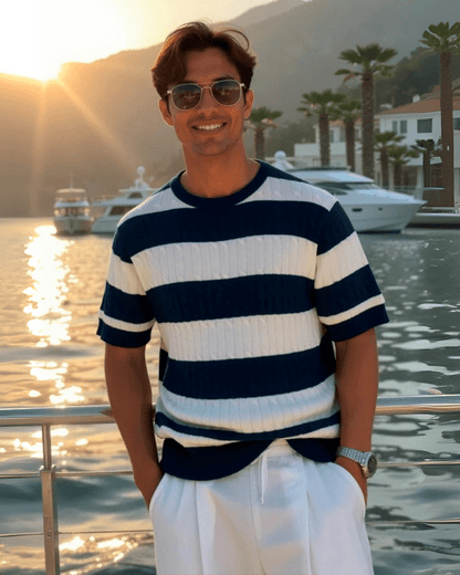 Maglietta Uomo a Coste in Cotone Knit Premium Morbida Leggera