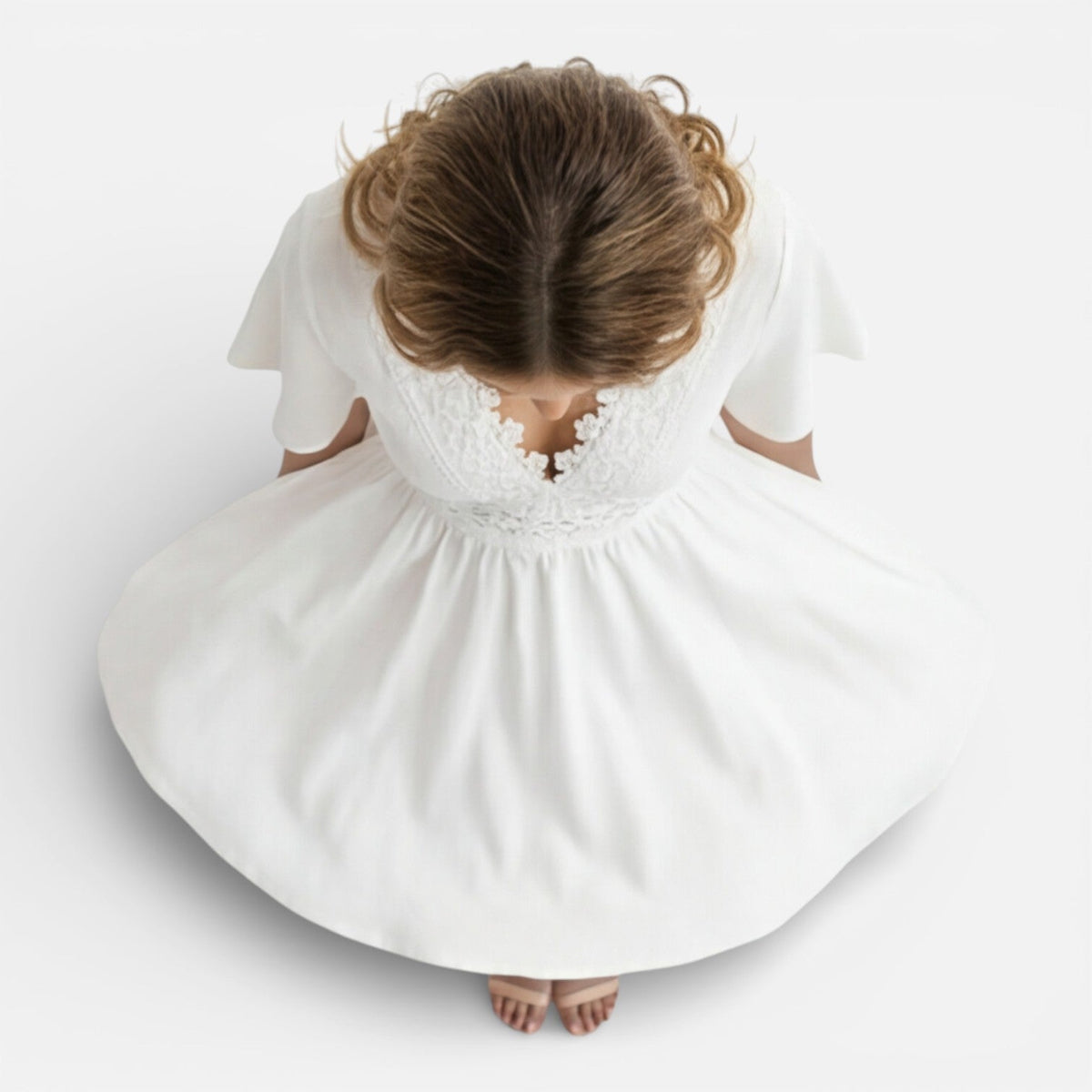 Abito Donna Bianco in Pizzo Linea A
