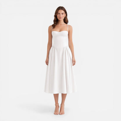 Abito Midi Donna Linea A con Spalline