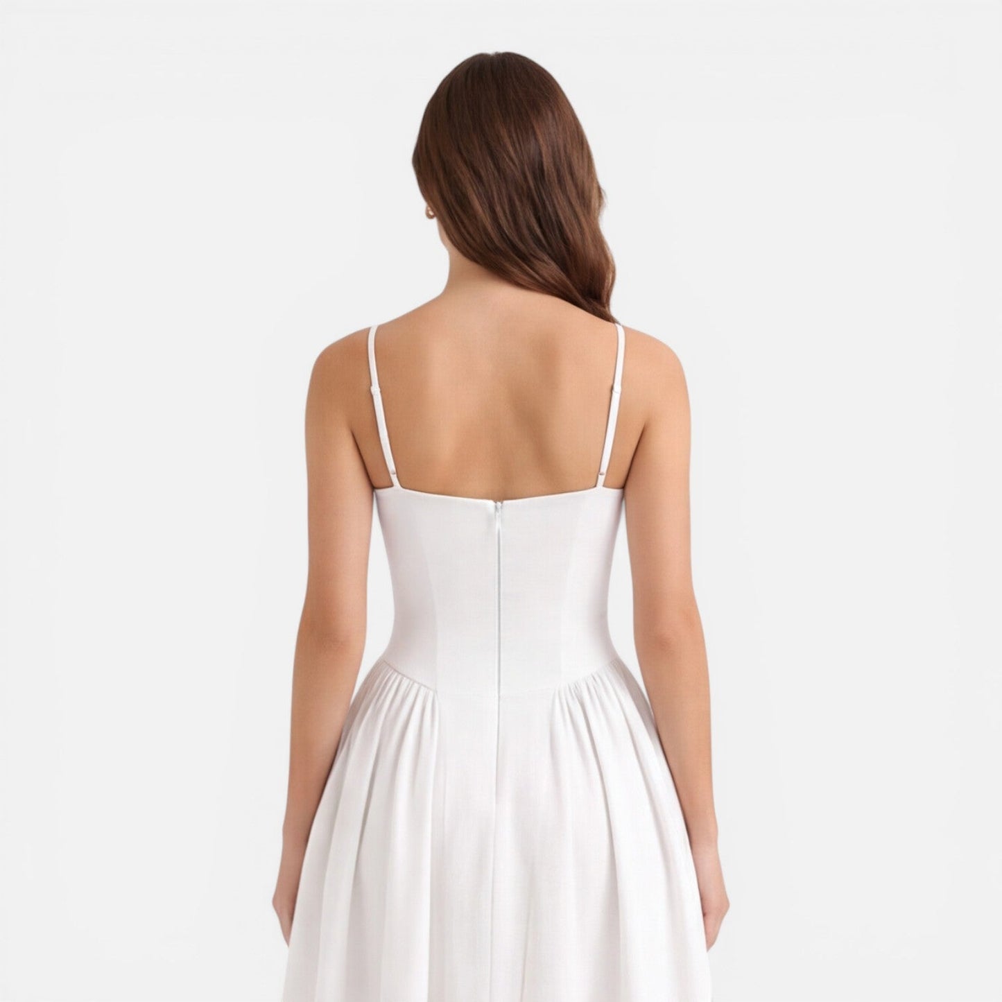 Abito Midi Donna Linea A con Spalline
