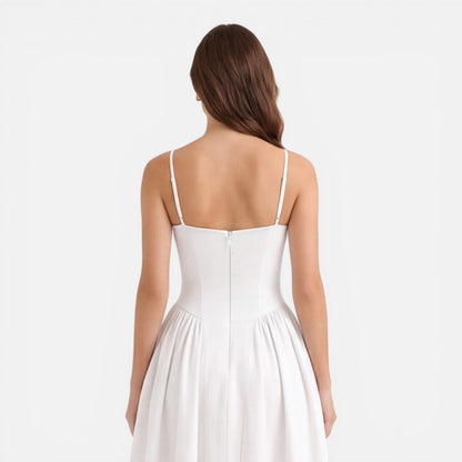 Abito Midi Donna Linea A con Spalline