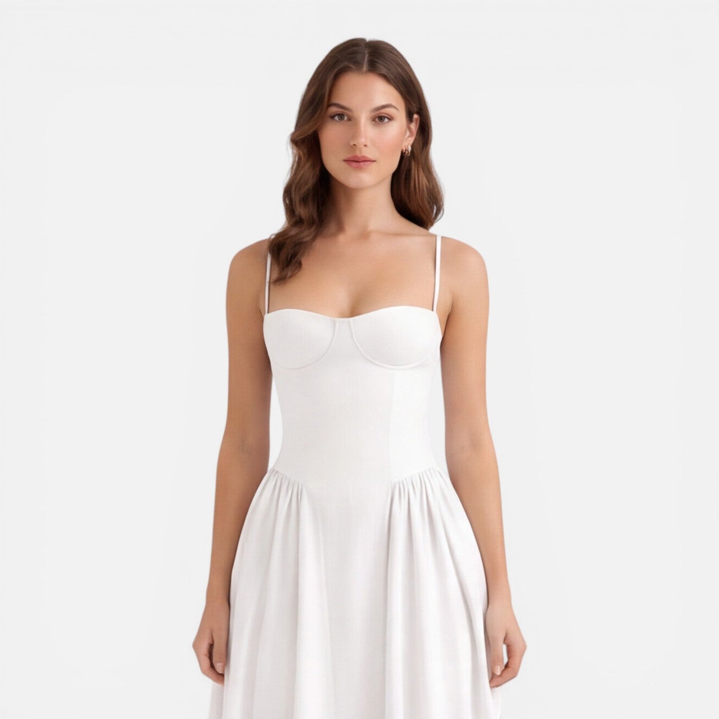 Abito Midi Donna Linea A con Spalline