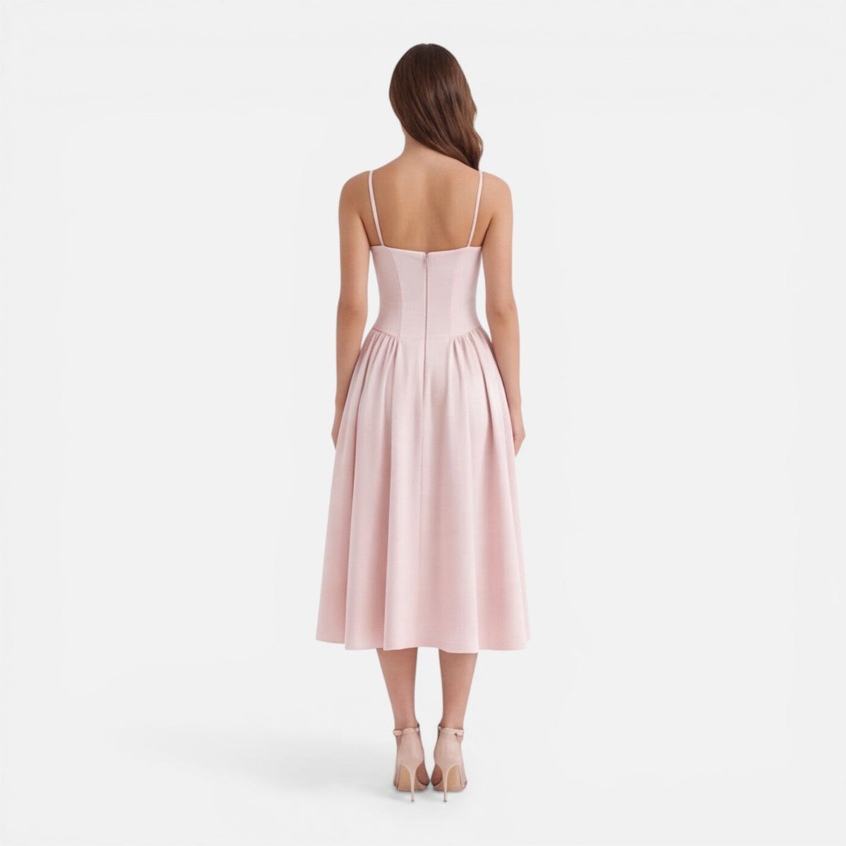 Abito Midi Donna Linea A con Spalline