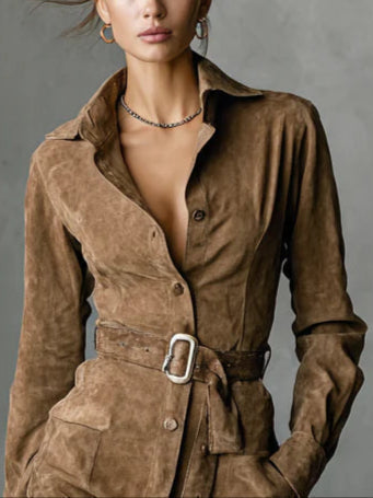 Adeline | Abito Midi in Suede