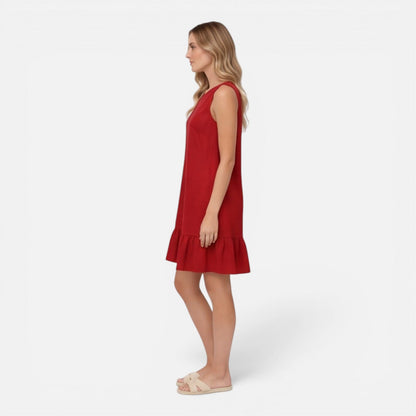Abito Donna Smanicato Linea A con Orlo a Balze