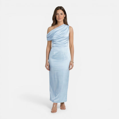 Abito Midi Donna Monospalla in Raso