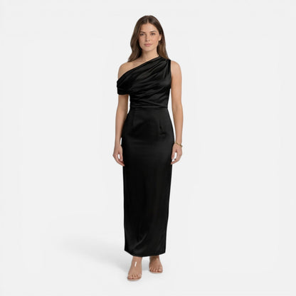 Abito Midi Donna Monospalla in Raso
