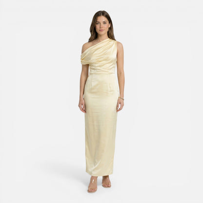 Abito Midi Donna Monospalla in Raso