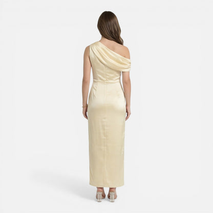 Abito Midi Donna Monospalla in Raso