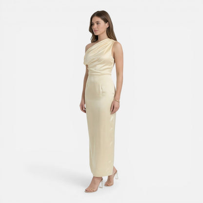 Abito Midi Donna Monospalla in Raso