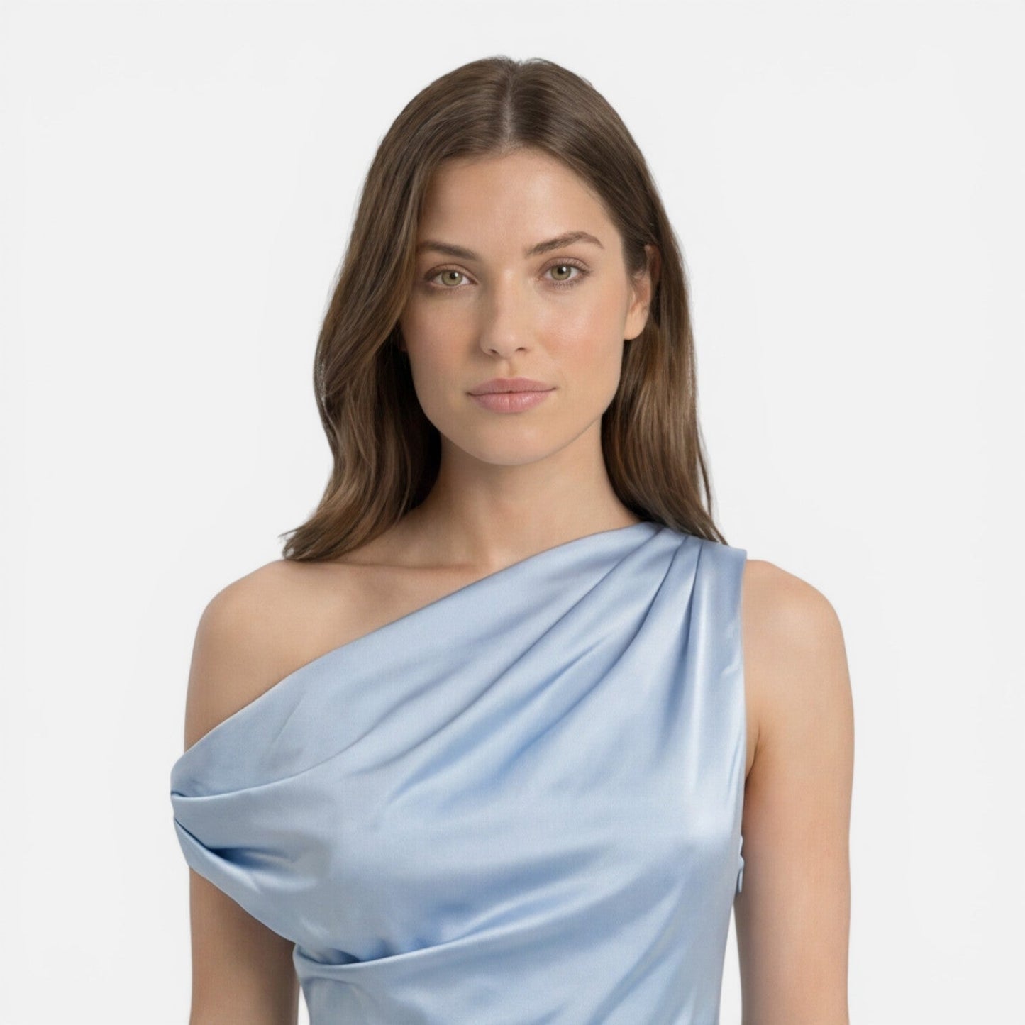 Abito Midi Donna Monospalla in Raso