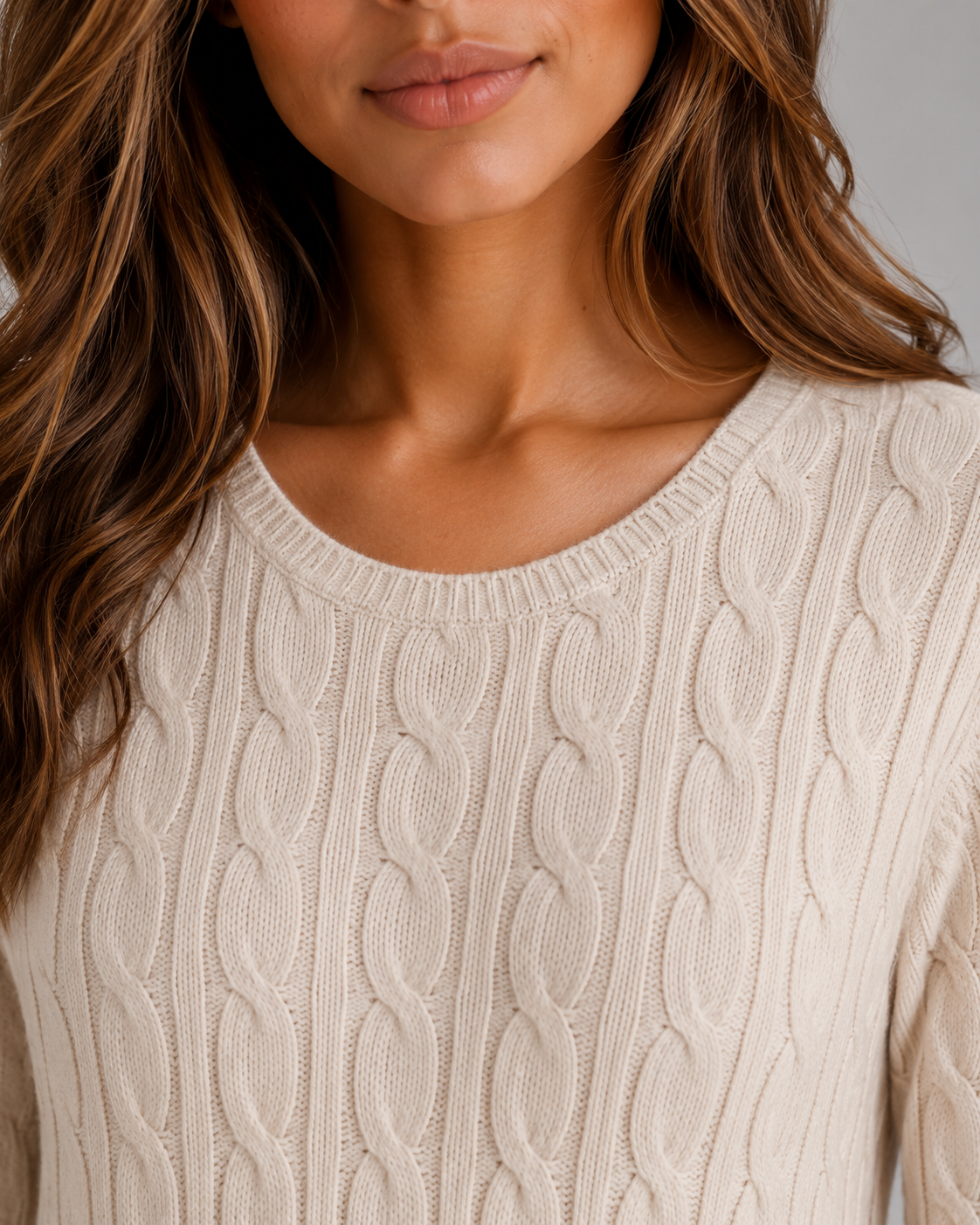 Abito Lungo Donna in Maglia a Trecce