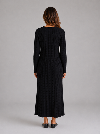 Abito Lungo Donna in Maglia a Trecce
