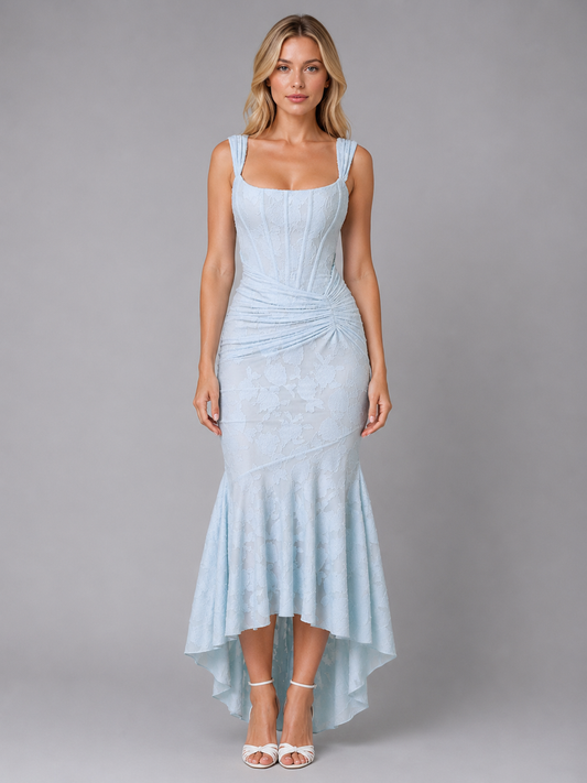 Abito Midi Donna in Pizzo Aderente