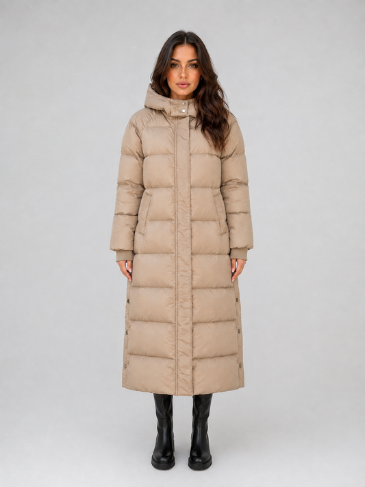 Cappotto Lungo Donna Imbottito con Cappuccio