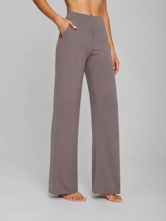 Pantaloni Donna Elasticizzati a Gamba Dritta