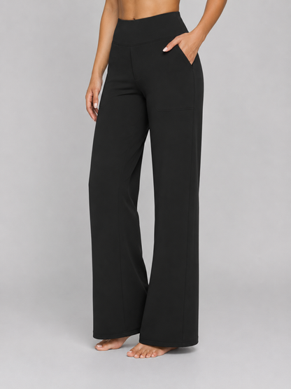 Pantaloni Donna Elasticizzati a Gamba Dritta