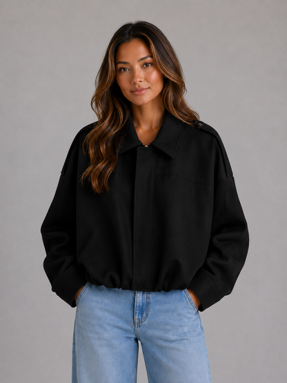 Bomber Donna Oversize Effetto Camoscio