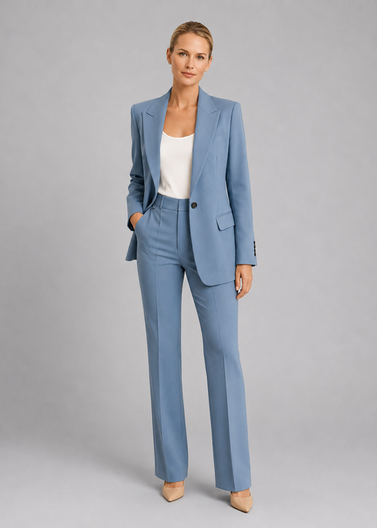 Tailleur Donna con Pantaloni a Vita Alta