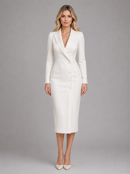 Abito Blazer Midi Donna Bianco