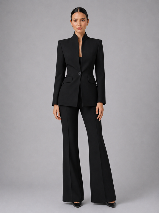Tailleur Donna con Blazer Senza Collo