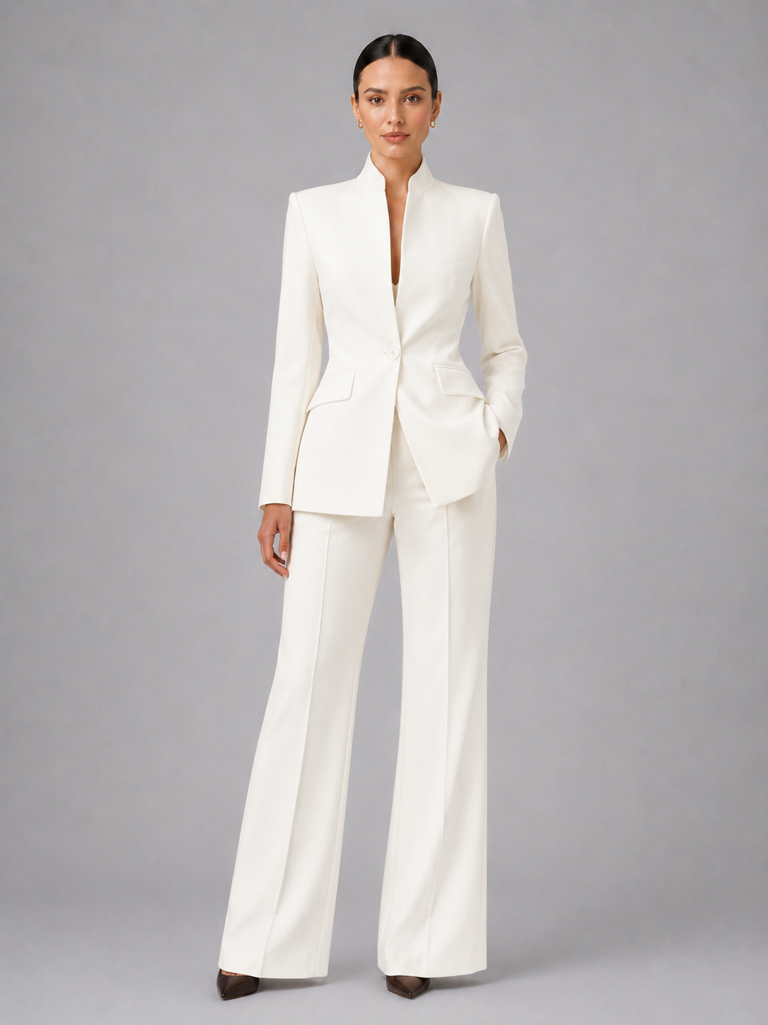 Tailleur Donna con Blazer Senza Collo