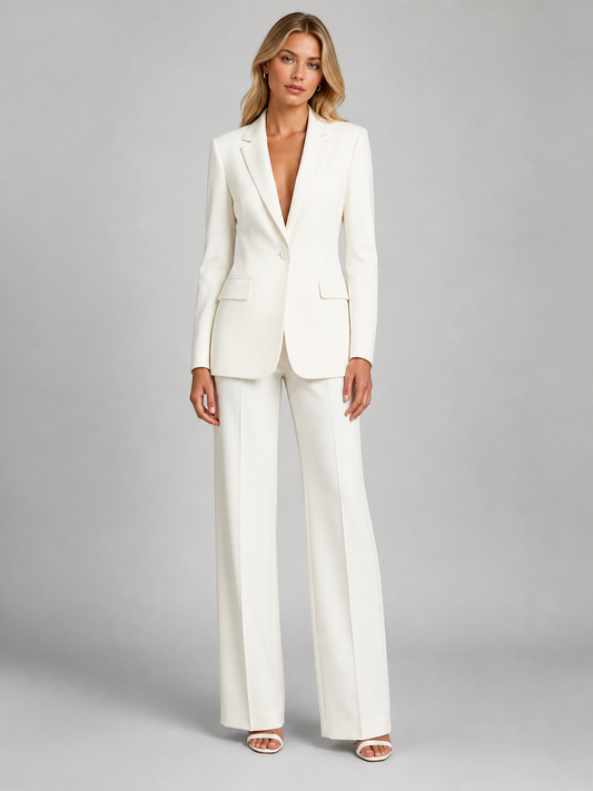 Tailleur Donna con Blazer e Pantaloni Palazzo