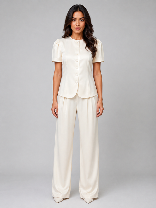 Tailleur Donna con Blazer a Maniche Corte