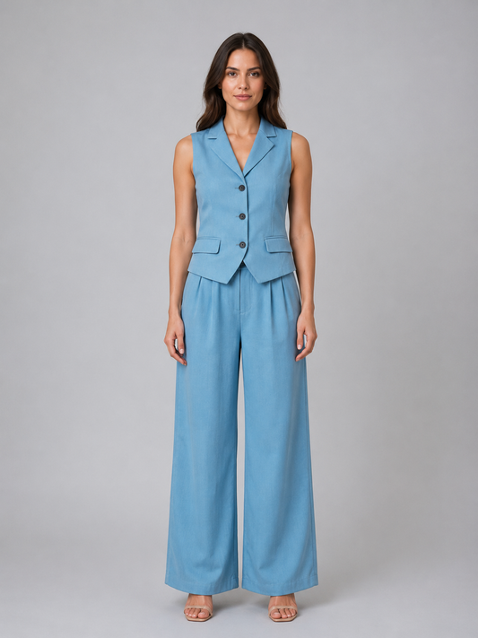 Completo Donna Gilet e Pantaloni Palazzo