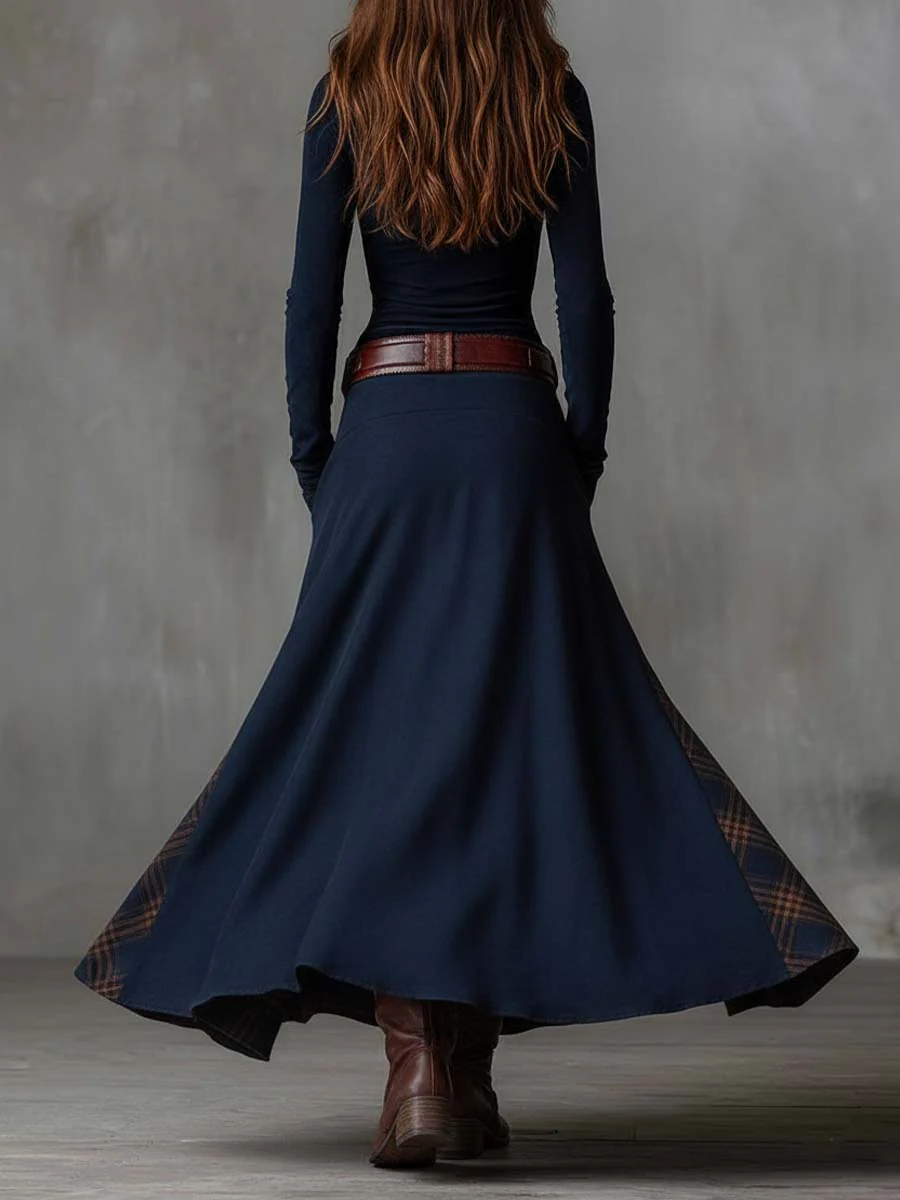 Élise | Maxi Abito in Suede con Cintura
