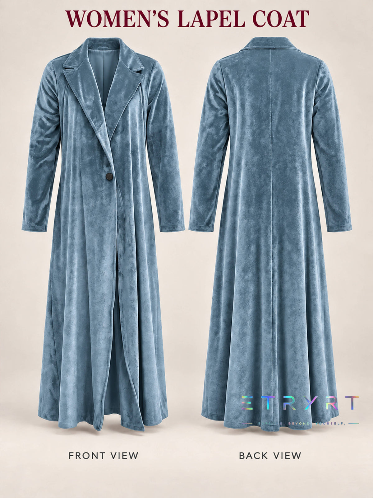 Beatrice | Cappotto Maxi Donna in Velluto Aperto