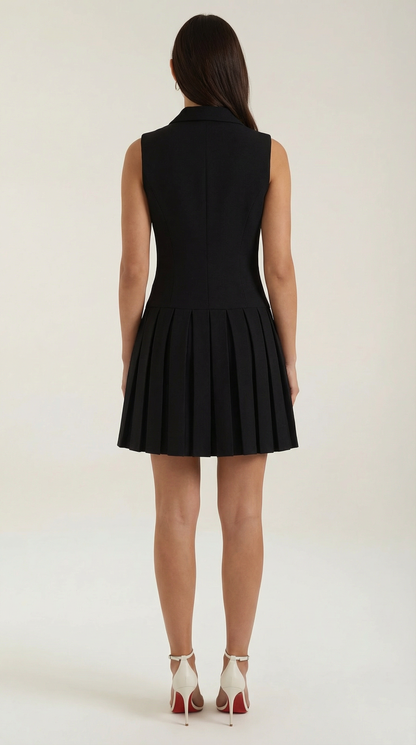 Abito Blazer Corto Donna con Gonna Plissé