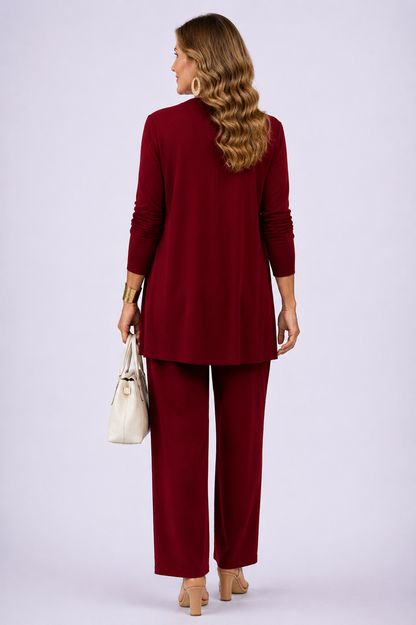 Donatella | Completo Donna 3 Pezzi Bianco e Rosso