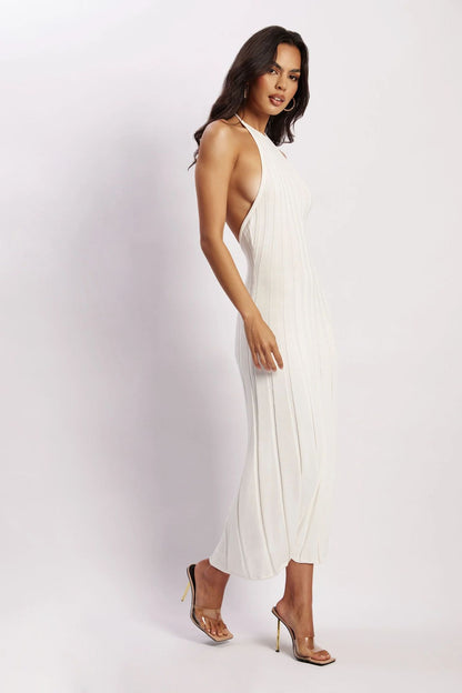 Abito Midi Donna Halter a Coste