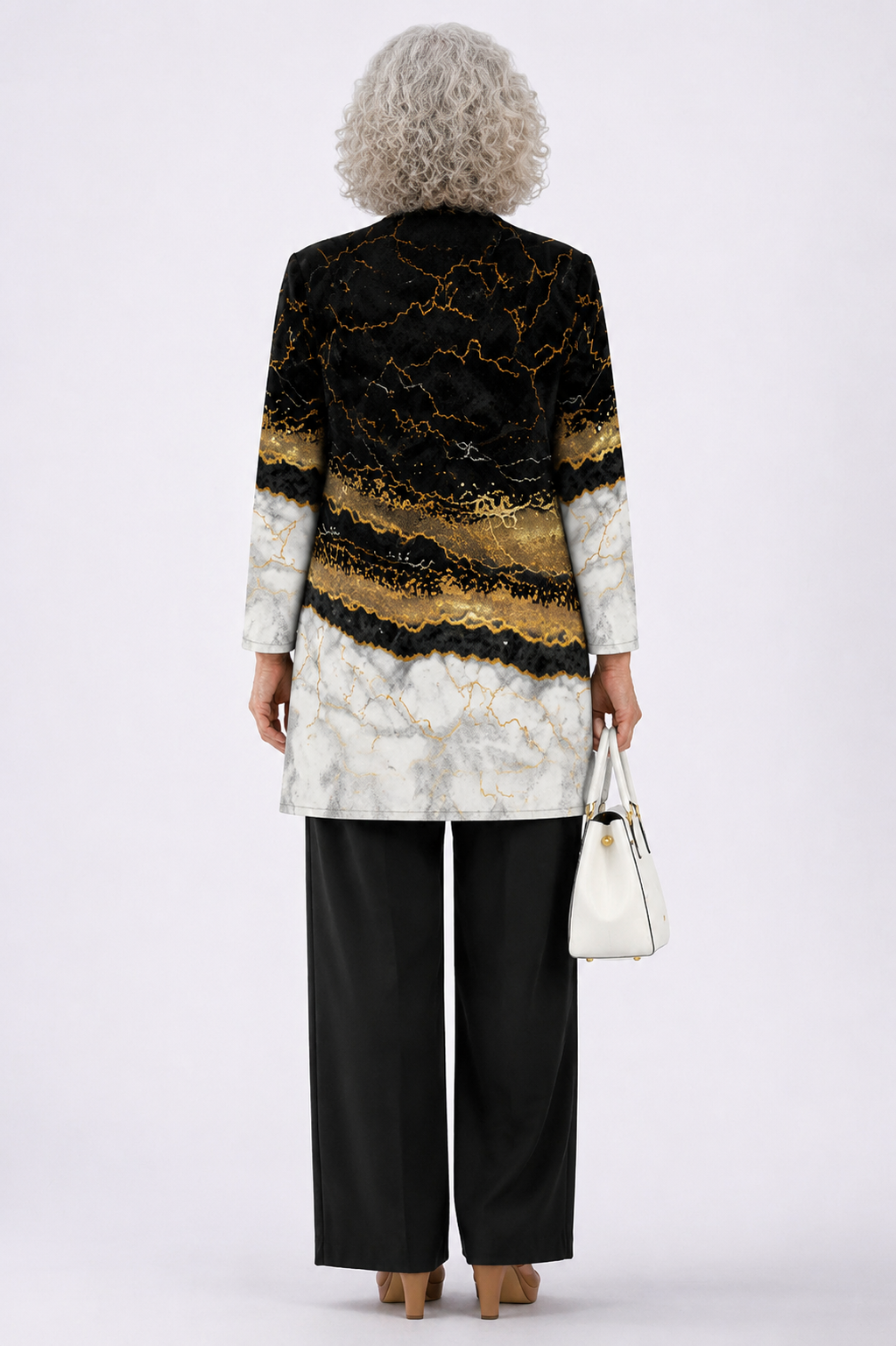 Ivana | Completo Donna 3 Pezzi Nero e Marmo Oro