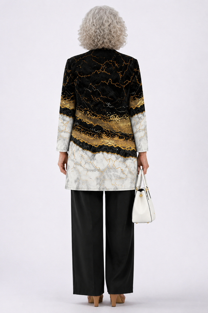 Ivana | Completo Donna 3 Pezzi Nero e Marmo Oro