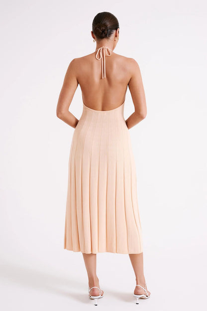 Abito Midi Donna Halter a Coste