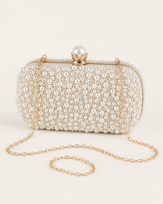 Pochette Donna con Perle e Catena