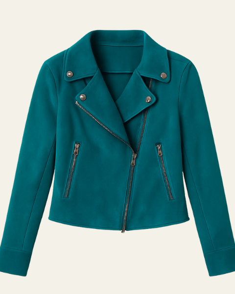 Giacca Biker Donna in Camoscio Vegetale