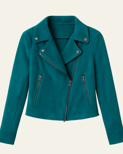 Giacca Biker Donna in Camoscio Vegetale