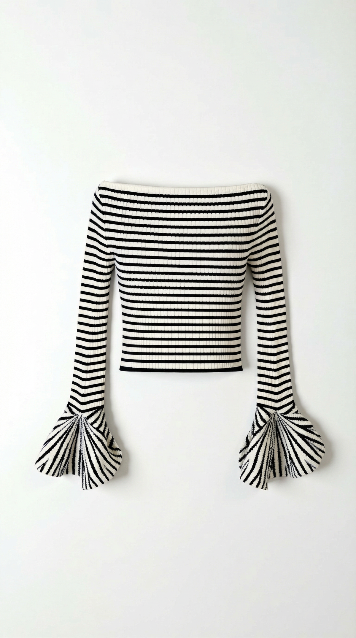 Top Donna a Righe Off Shoulder con Volant